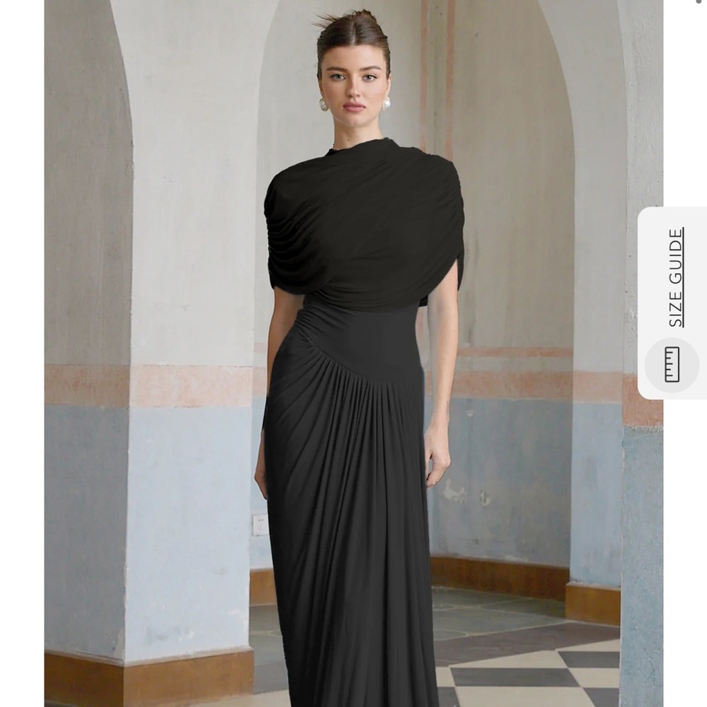 Elegant Black Draped Gown